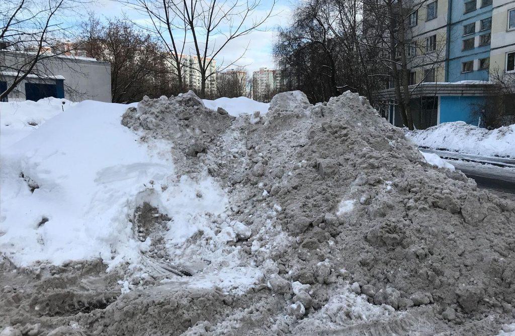 Снег на газоне